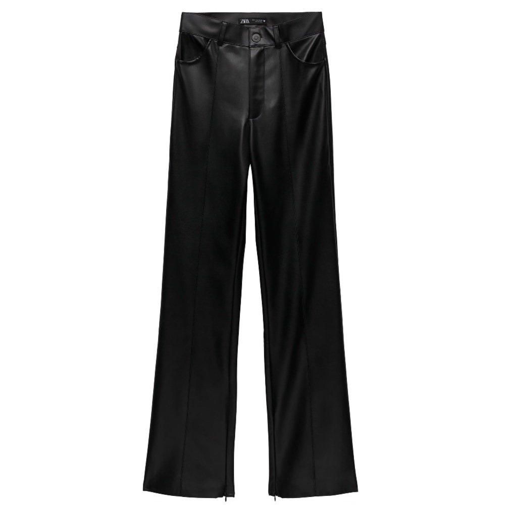 Zara Faux Leather Flare Pants